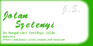 jolan szelenyi business card